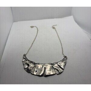 Vintage DIDAE Isreal Sterling Silver 20" Modernist 3 Panel Collar/ Bib Necklace
